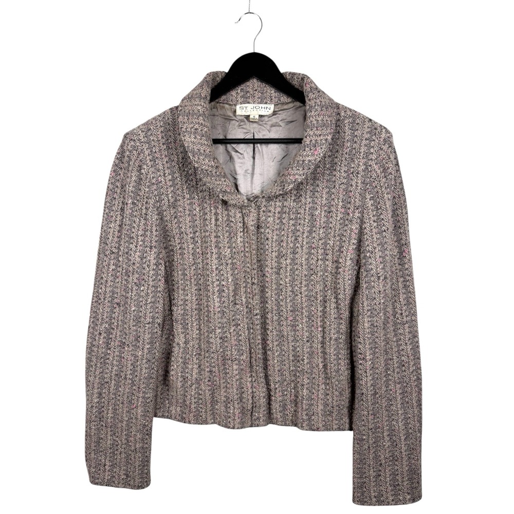 ST. JOHN Women's Full Zip Collared Blazer Sz 16 Lined